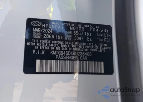 2024 Genesis G80 3.5T Sport Awd from USA, damaged, VIN KMTGB4SD4RU238408